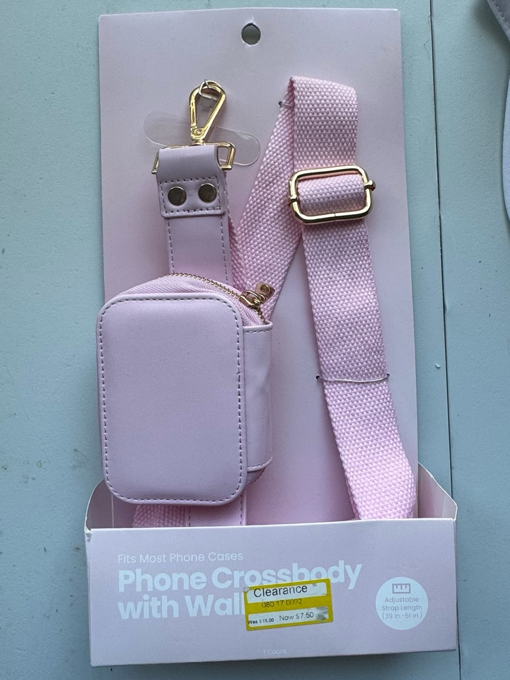 Target Light Pink Crossbody Phone Bag with Adjustable Strap